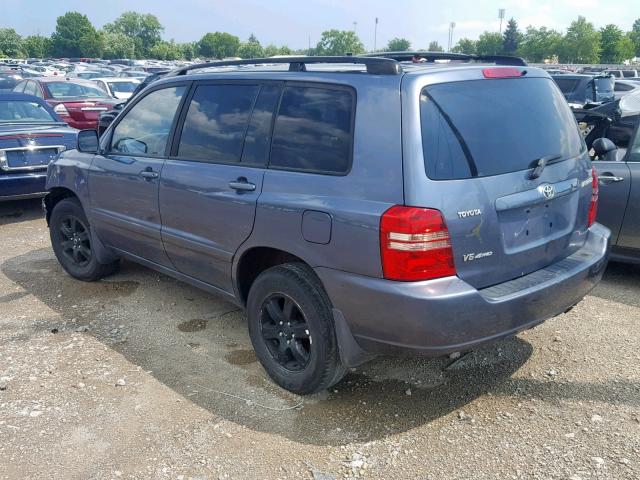 JTEHF21A520087123 - 2002 TOYOTA HIGHLANDER BLUE photo 3