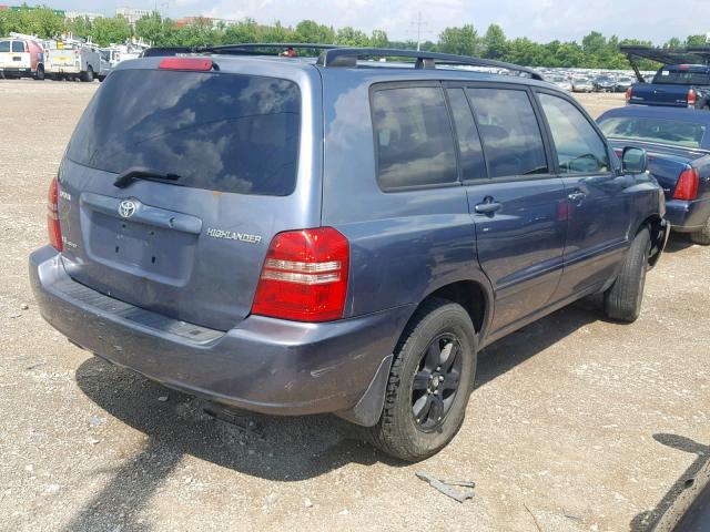 JTEHF21A520087123 - 2002 TOYOTA HIGHLANDER BLUE photo 4