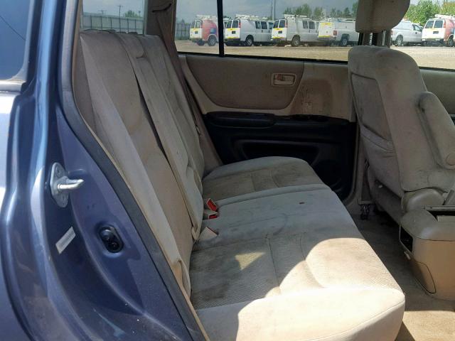 JTEHF21A520087123 - 2002 TOYOTA HIGHLANDER BLUE photo 6