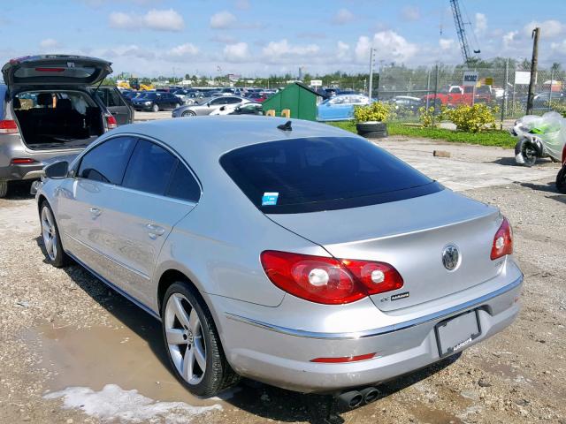 WVWHN7AN2BE704844 - 2011 VOLKSWAGEN CC LUXURY SILVER photo 3