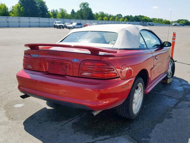 1FALP45T2RF210117 - 1994 FORD MUSTANG GT RED photo 4