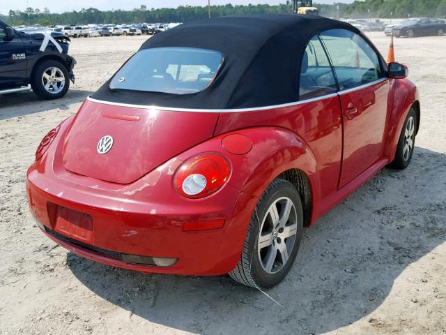 3VWPF31Y76M309213 - 2006 VOLKSWAGEN NEW BEETLE წითელი ფოტო 4