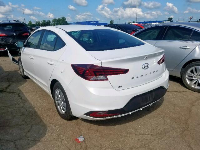 5NPD74LF7KH470536 - 2019 HYUNDAI ELANTRA SE WHITE photo 3