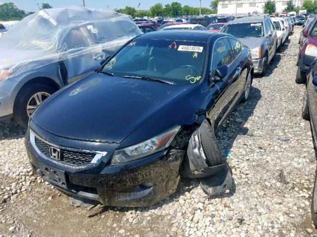 1HGCS2A81AA001680 - 2010 HONDA ACCORD EXL BLACK photo 2