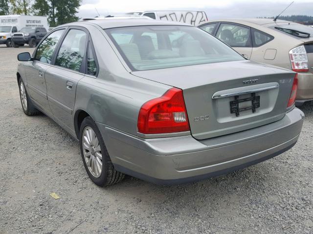 YV1TS592861446421 - 2006 VOLVO S80 2.5T GREEN photo 3