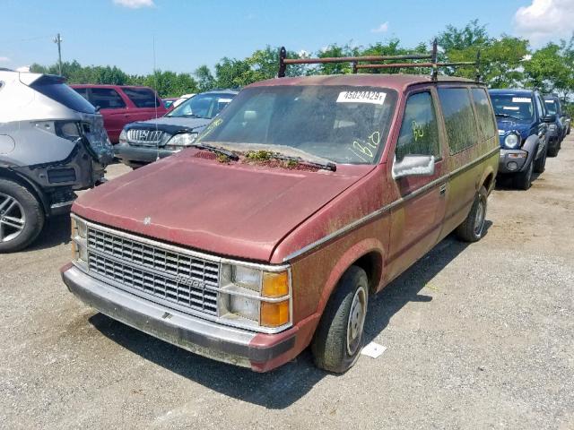 2B4FK41GXGR690098 - 1986 DODGE CARAVAN SE MAROON photo 2