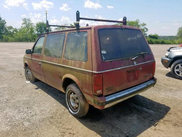 2B4FK41GXGR690098 - 1986 DODGE CARAVAN SE MAROON photo 3