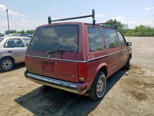 2B4FK41GXGR690098 - 1986 DODGE CARAVAN SE MAROON photo 4