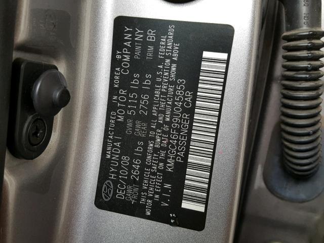 KMHGC46F99U045853 - 2009 HYUNDAI GENESIS 4. SILVER photo 10