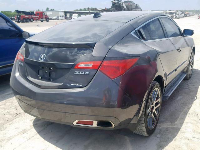 2HNYB1H46AH502724 - 2010 ACURA ZDX TECHNO CHARCOAL photo 4