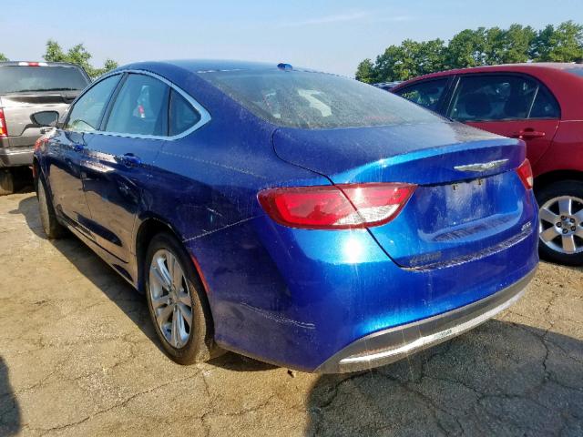 1C3CCCAB4FN533829 - 2015 CHRYSLER 200 LIMITE BLUE photo 3