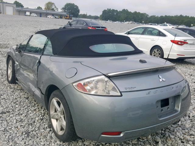 4A3AL25F18E040118 - 2008 MITSUBISHI ECLIPSE SP GRAY photo 3