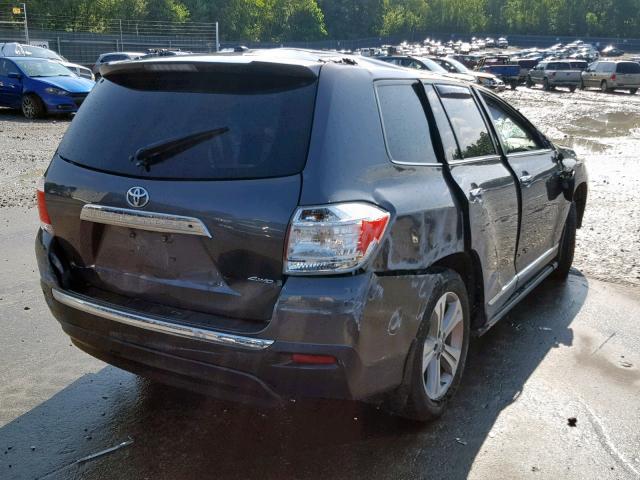 5TDDK3EH6DS193236 - 2013 TOYOTA HIGHLANDER GRAY photo 4