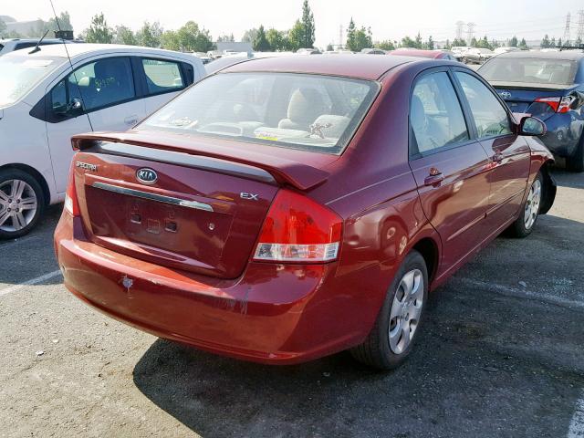 KNAFE121X75461689 - 2007 KIA SPECTRA EX RED photo 4