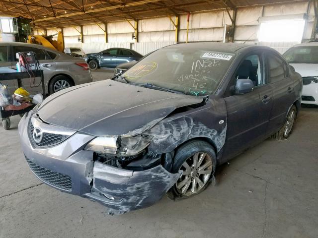 JM1BK12F371713537 - 2007 MAZDA 3 I GRAY photo 2