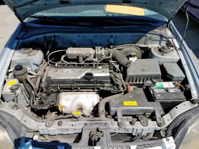 KMHCG45C94U569538 - 2004 HYUNDAI ACCENT GL BLUE photo 7