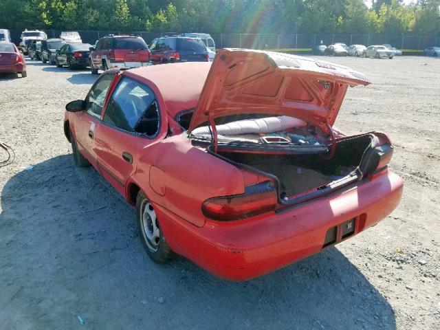 1Y1SK5360RZ102581 - 1994 GEO PRIZM BASE წითელი ფოტო 3