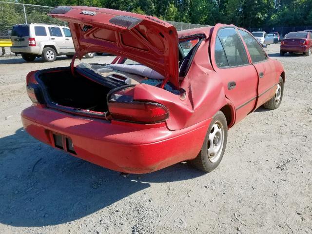1Y1SK5360RZ102581 - 1994 GEO PRIZM BASE წითელი ფოტო 4