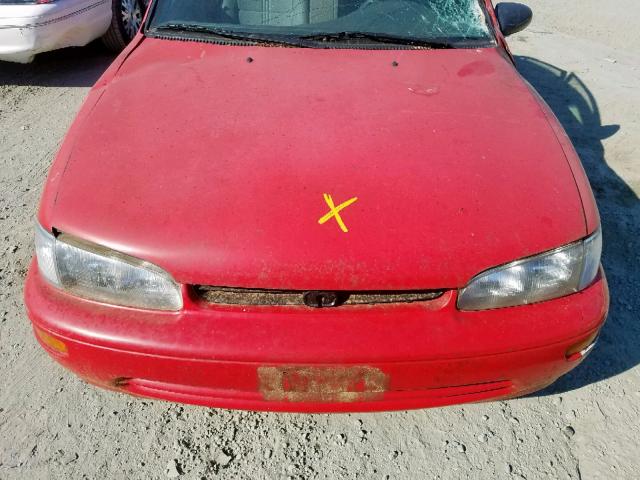 1Y1SK5360RZ102581 - 1994 GEO PRIZM BASE წითელი ფოტო 7