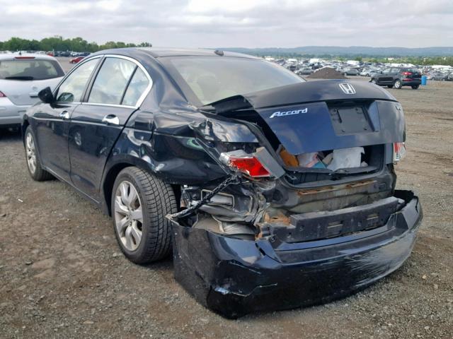 1HGCP36889A005401 - 2009 HONDA ACCORD EXL BLACK photo 3