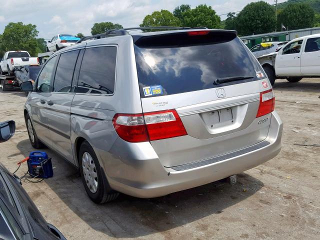 5FNRL38225B125080 - 2005 HONDA ODYSSEY LX SILVER photo 3