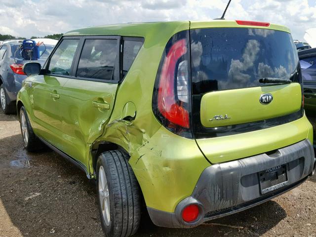 KNDJN2A2XF7809975 - 2015 KIA SOUL GREEN photo 3