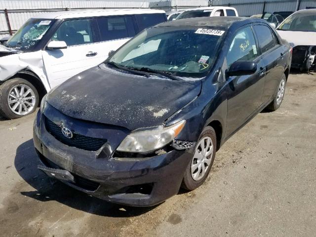 1NXBU4EE5AZ304374 - 2010 TOYOTA COROLLA BA BLACK photo 2