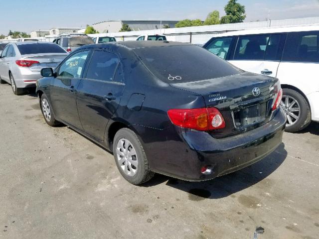 1NXBU4EE5AZ304374 - 2010 TOYOTA COROLLA BA BLACK photo 3