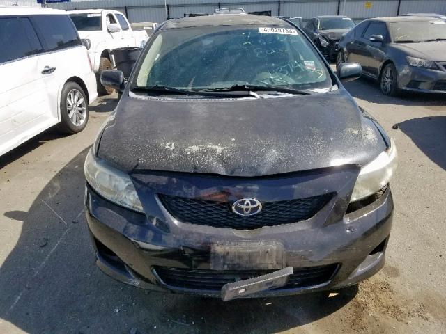 1NXBU4EE5AZ304374 - 2010 TOYOTA COROLLA BA BLACK photo 9