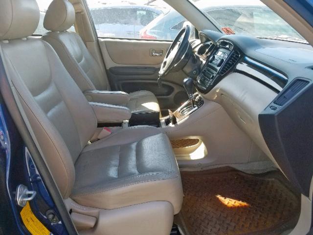 JTEHF21A920083768 - 2002 TOYOTA HIGHLANDER BLUE photo 5