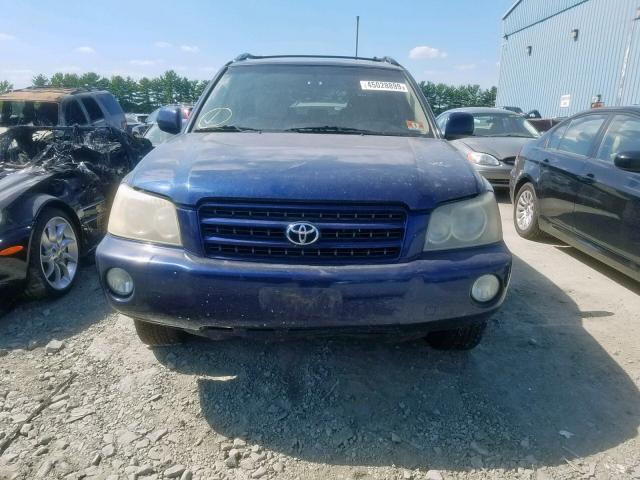 JTEHF21A920083768 - 2002 TOYOTA HIGHLANDER BLUE photo 9