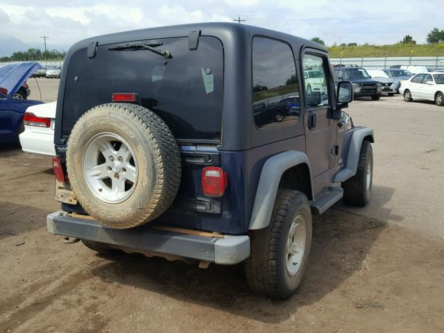 1J4FA49SX4P750547 - 2004 JEEP WRANGLER / BLUE photo 4