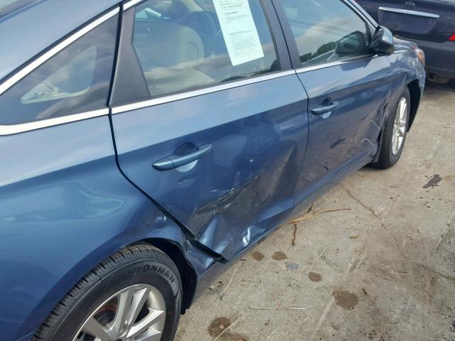 5NPE24AF8FH185002 - 2015 HYUNDAI SONATA SE BLUE photo 9