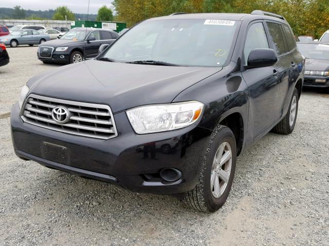 5TDZA3EH3AS004773 - 2010 TOYOTA HIGHLANDER BLACK photo 2