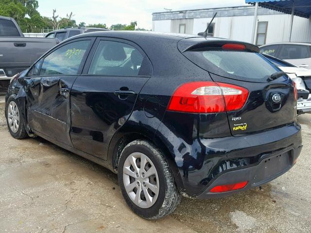 KNADN5A37D6312602 - 2013 KIA RIO EX BLACK photo 3