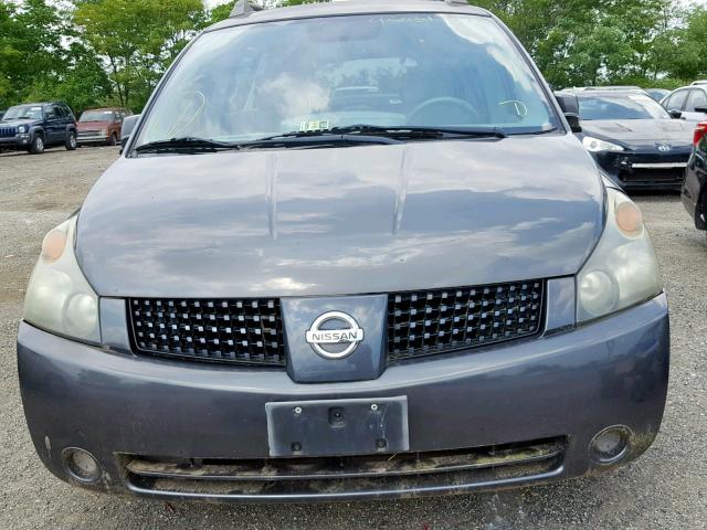 5N1BV28UX6N124300 - 2006 NISSAN QUEST S GRAY photo 9