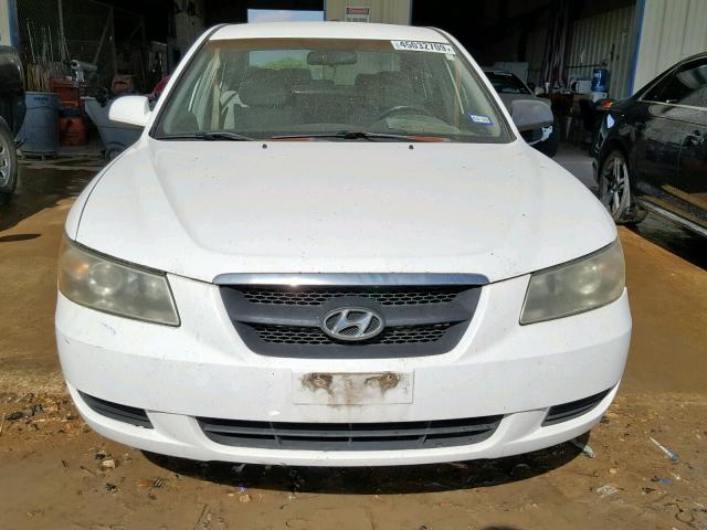 5NPET46C06H124075 - 2006 HYUNDAI SONATA GL WHITE photo 9