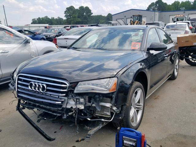 WAUAGAFD7DN000843 - 2013 AUDI A8 QUATTRO BLACK photo 2