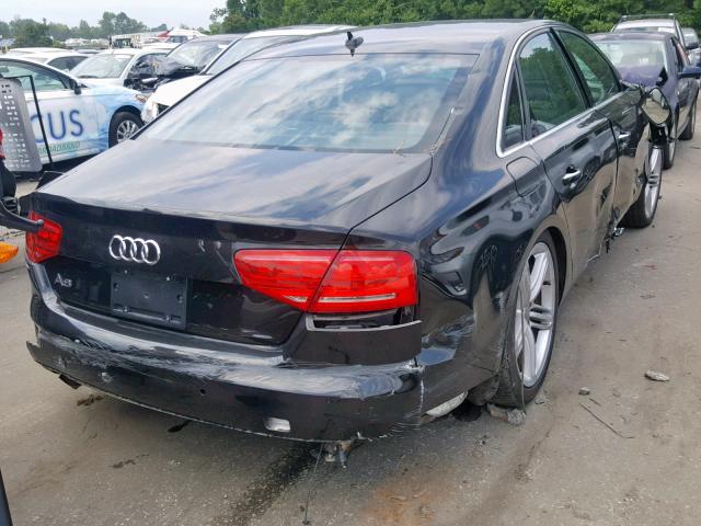 WAUAGAFD7DN000843 - 2013 AUDI A8 QUATTRO BLACK photo 4