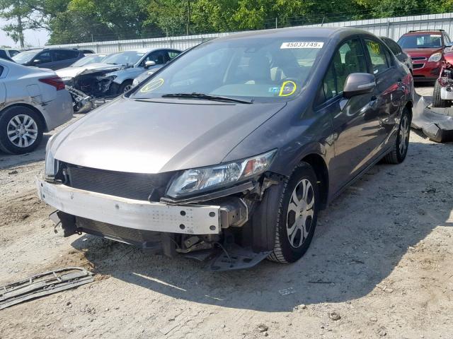 19XFB4F21DE200371 - 2013 HONDA CIVIC HYBR GRAY photo 2