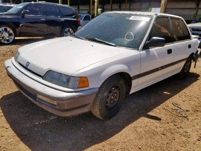 1HGED3640ML039781 - 1991 HONDA CIVIC DX WHITE photo 2