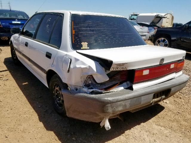 1HGED3640ML039781 - 1991 HONDA CIVIC DX WHITE photo 3