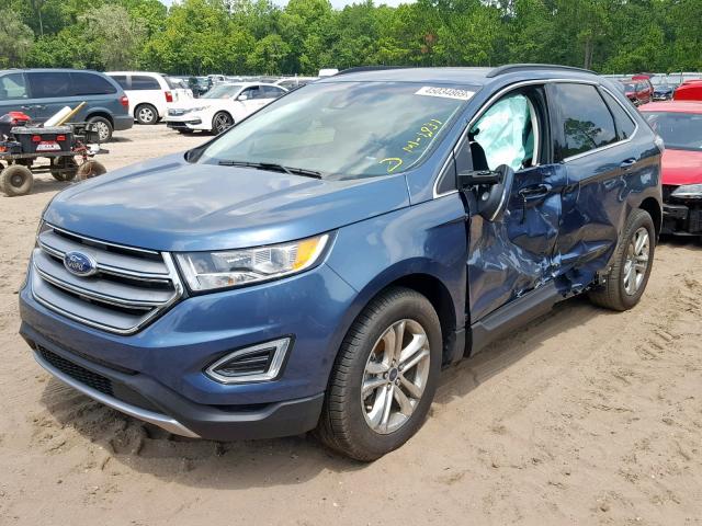 2FMPK3J96JBB09307 - 2018 FORD EDGE SEL BLUE photo 2