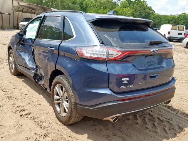 2FMPK3J96JBB09307 - 2018 FORD EDGE SEL BLUE photo 3