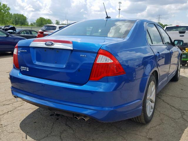 3FAHP0JA6CR282984 - 2012 FORD FUSION SEL BLUE photo 4