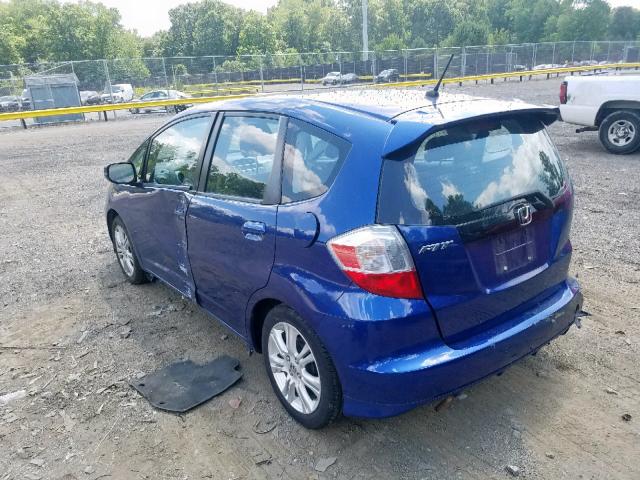 JHMGE8H40AC023072 - 2010 HONDA FIT SPORT BLUE photo 3