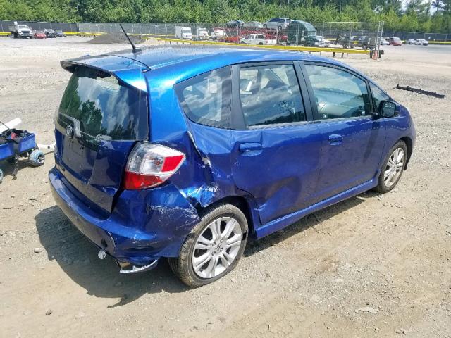 JHMGE8H40AC023072 - 2010 HONDA FIT SPORT BLUE photo 4