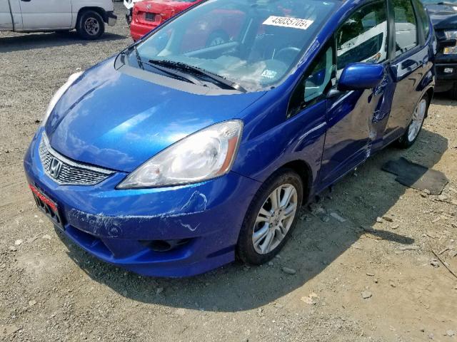 JHMGE8H40AC023072 - 2010 HONDA FIT SPORT BLUE photo 9