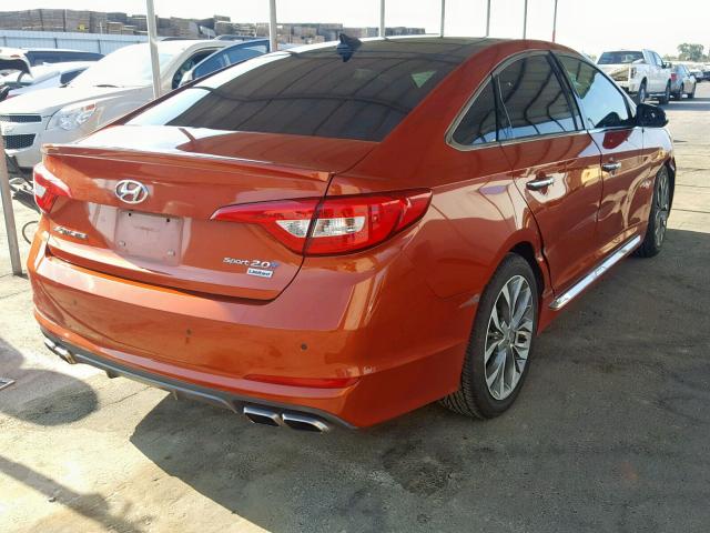 5NPE34AB3FH138230 - 2015 HYUNDAI SONATA SPO ORANGE photo 4