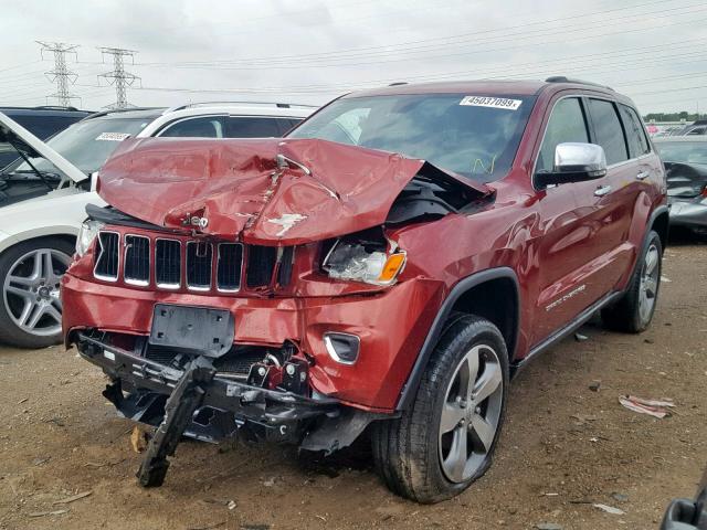 1C4RJFBG3FC112574 - 2015 JEEP GRAND CHER RED photo 2